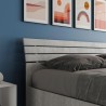 Szare łóżko podwójne 160x190 cm z ukośnym zagłówkiem z listew Ankel I Concrete Sprzedaż