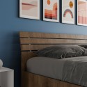 Łóżko podwójne 160x190cm listwy z drewna orzechowego pochylony zagłówek Ankel I Noix Sprzedaż
