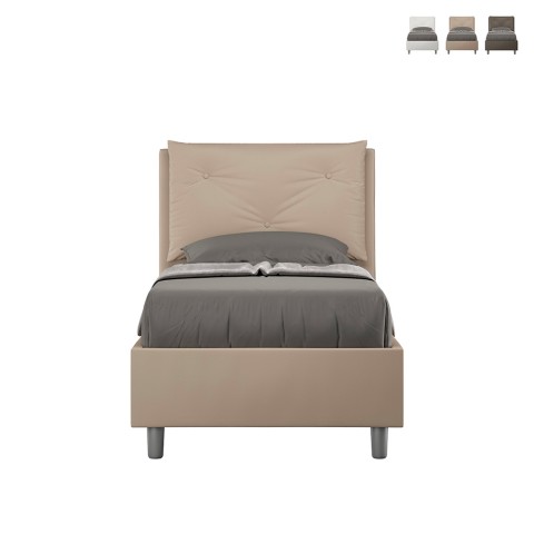 Pojedyncze łóżko 80x190 schowek wyściełana poduszka zagłówka Appia S Promocja