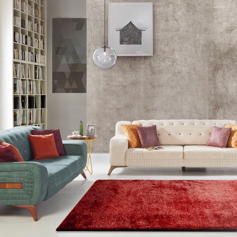 Prostokątny dywanik nowoczesny kolorowy pokój dzienny Trend Red
