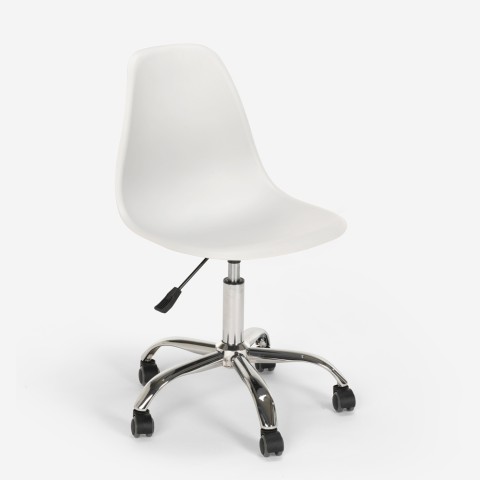 Krzesło obrotowe regulacja wysokości biuro design Wooden Roll Light