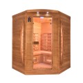 Narożna sauna fińska na podczerwień 3 miejsca drewno Dual Healthy Spectra 4 Promocja