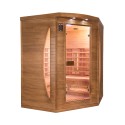 Narożna sauna fińska na podczerwień 3 miejsca drewno Dual Healthy Spectra 4 Sprzedaż