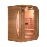 Narożna sauna fińska na podczerwień 3 miejsca drewno Dual Healthy Spectra 4 Sprzedaż