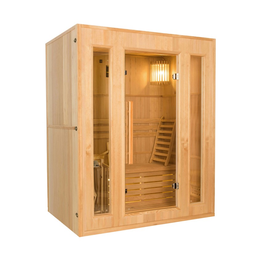 Domowa sauna fińska drewniana 3 miejsca z piecem elektrycznym 4,5 kW Zen 3 Promocja