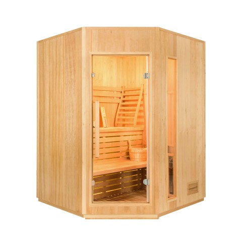3-osobowa fińska narożna drewniana sauna piec elektryczny Zen 3C Promocja