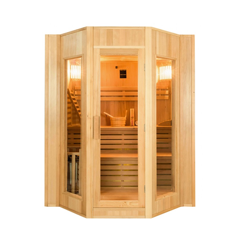 Tradycyjna fińska sauna domowa 4 miejsca piec drewno 8 kW Zen 4 Promocja