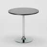 Czarny okrągły stolik 70x70 cm z 2 kolorowymi krzesłami Gruvyer Cosmopolitan 