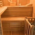 Tradycyjna sauna fińska 4 miejsca drewno z piecem 6 kW Sense 4 Katalog