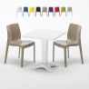 Czarny kwadratowy stolik 70x70 cm z 2 kolorowymi krzesłami Ice Patio Promocja