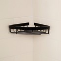 Półka prysznicowa narożna z czarnego chromowanego aluminium Attractive Oferta