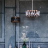 Sufitowa lampa wisząca do salonu z abażurem sznurkowym Macaron D30 