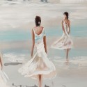 Ręcznie malowany obraz reliefowy plaża kobiety rama 60x90cm W205 Katalog