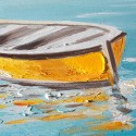 Ręcznie malowany obraz łodzi morskiej na płótnie 30x30cm z ramą W605 Katalog