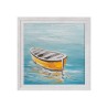 Ręcznie malowany obraz łodzi morskiej na płótnie 30x30cm z ramą W605 Sprzedaż