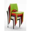 Czarny kwadratowy stolik 70x70 cm z 2 kolorowymi krzesłami Paris Aia 