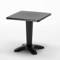 Czarny kwadratowy stolik 70x70 cm z 2 kolorowymi krzesłami Paris Aia 