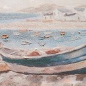 Obraz ręcznie malowany na płótnie łódki na brzegu 30x90cm z ramą W800 Stan Magazynowy