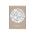 Wydruk zdjęcie obraz mapa miasta Mediolan rama 50x70cm Unika 0012 Sprzedaż