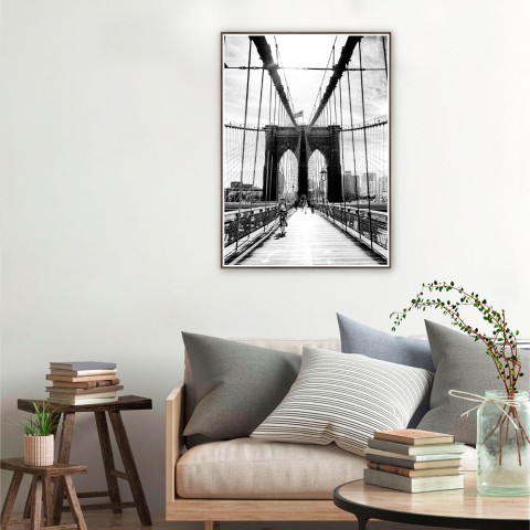Wydruk obraz fotografia most biała czarna ramka 50x70 cm Unika 0030
