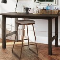 Stalowy stołek kuchenny lub barowy z drewnianym siedziskiem Carbon Rabaty