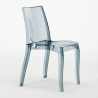 Biały okrągły stolik 70x70 cm z 2 kolorowymi przezroczystmi krzesłami Cristal Light Silver Koszt