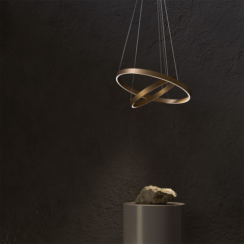 Regulowany żyrandol sufitowy LED w minimalistycznym stylu z 2 pierścieniami Rim Maytoni Promocja