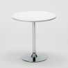Biały okrągły stolik 70x70 cm z 2 kolorowymi krzesłami Cristal Light Silver 