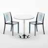 Biały okrągły stolik 70x70 cm z 2 kolorowymi przezroczystymi krzesłami B-Side Spectre Rabaty