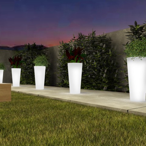 Solarny wazon świetlny h102 lampa ogrodowa RGB LED Arkema Tondo