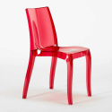 Czarny kwadratowy stolik 70x70 cm z 2 kolorowymi przezroczystmi krzesłami Cristal Light Balcony Środki