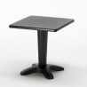 Czarny kwadratowy stolik 70x70 cm z 2 kolorowymi przezroczystmi krzesłami Cristal Light Balcony Zakup