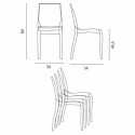 Biały kwadratowy stolik 70x70 cm z 2 kolorowymi przezroczystymi krzesłami Cristal Light Terrace 