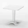Biały kwadratowy stolik 70x70 cm z 2 kolorowymi przezroczystymi krzesłami Cristal Light Terrace Zakup