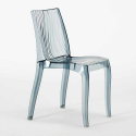 Biały kwadratowy stolik 70x70 cm z 2 kolorowymi przezroczystymi krzesłami Dune Terrace Wybór