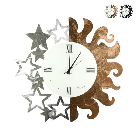 Okrągły ręcznie robiony metalowy zegar ścienny Sole e Stelle Ceart Promocja