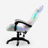 Biały fotel do gier ergonomiczny rozkładany masujący LED Pixy Plus Wybór