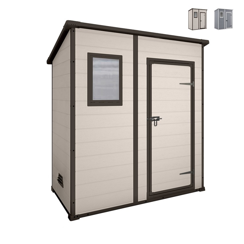 Szopa na narzędzia ogrodowe z żywicy PCV 183,5x111x200,5cm Manor Pent 6x4 Keter Promocja Szopa na narzędzia ogrodowe z żywicy PCV 183,5x111x200,5cm Manor Pent 6x4 Keter Promocja