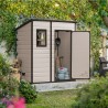 Szopa na narzędzia ogrodowe z żywicy PCV 183,5x111x200,5cm Manor Pent 6x4 Keter Środki