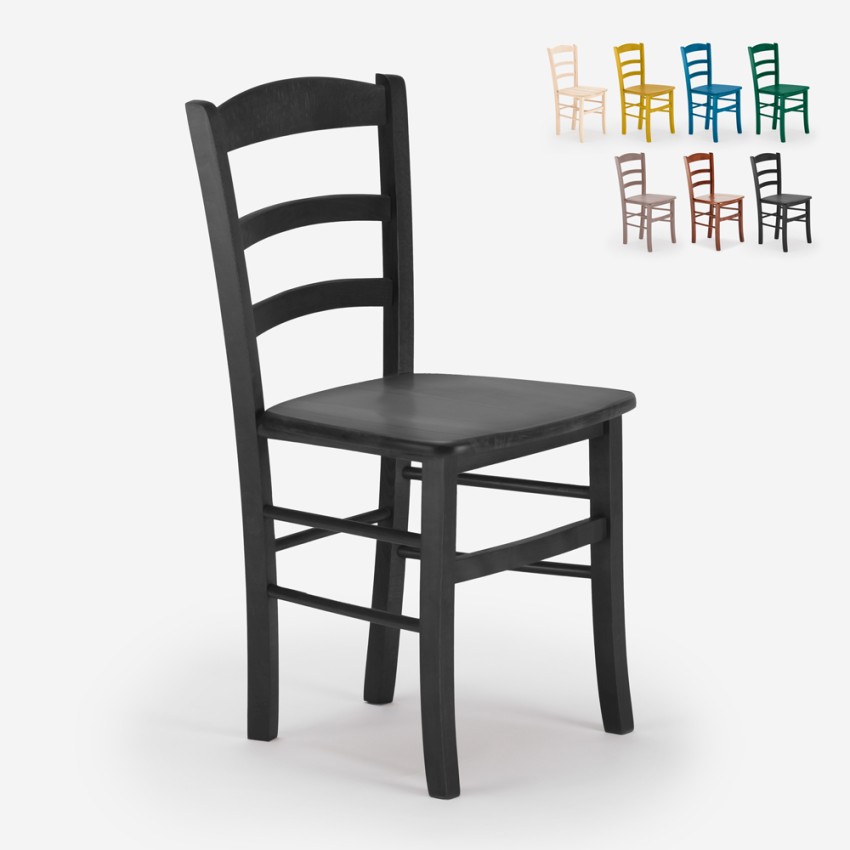 Drewniane krzesło w stylu rustykalnym do kuchni lub baru Paesana Wood Katalog