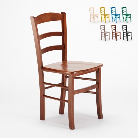 Drewniane krzesło w stylu rustykalnym do kuchni lub baru Paesana Wood Promocja