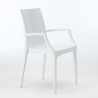 Biały kwadratowy stolik, 90x90 Cm z 4 kolorowymi krzesłami Bistrot Arm Love Cechy