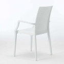 Biały kwadratowy stolik, 90x90 Cm z 4 kolorowymi krzesłami Bistrot Arm Love Środki