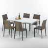 Biały prostokątny stolik, 150x90 cm z 6 kolorowymi krzesłami Bistrot Summerlife Katalog