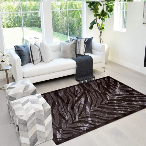 Brązowy prostokątny dywan w nowoczesnym stylu do salonu Double MAR007 Promocja