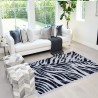 Prostokątny nowoczesny jasnoniebieski dywan styl zebra Double BLU003 Promocja