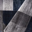 Niebiesko-szary prostokątny geometryczny nowoczesny dywan Double BLU005 Oferta
