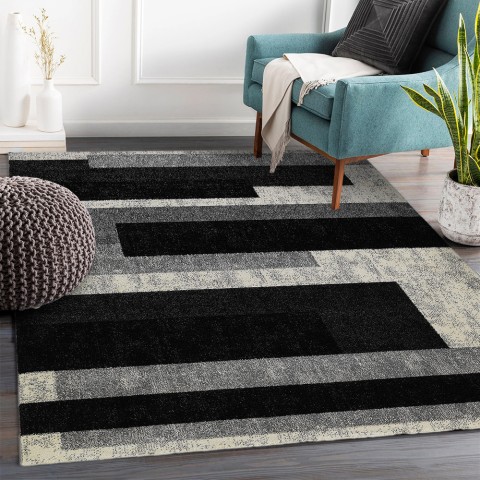 Prostokątny dywanik do salonu w nowoczesnym geometrycznym stylu GRI224 Promocja