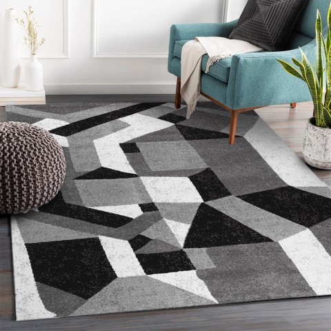 Prostokątny dywanik do salonu w nowoczesnym geometrycznym stylu GRI228 Promocja