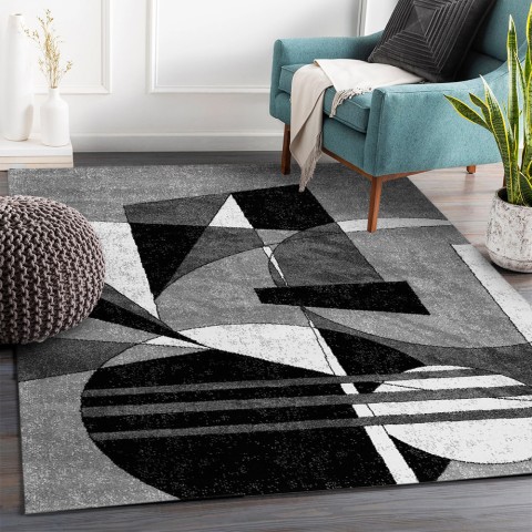 Prostokątny dywanik do salonu w nowoczesnym geometrycznym stylu GRI229